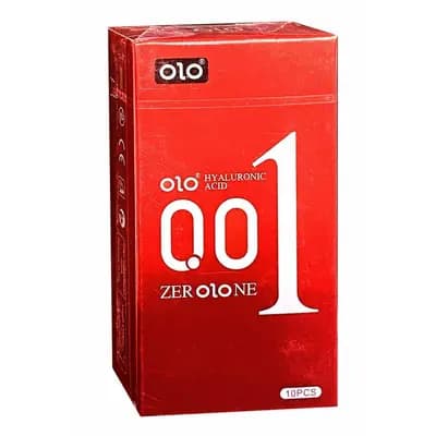 Презервативы OLO 0.01 Red Foil, возбуждающие, разогревающие, с гиалуроновой кислотой, 10 шт