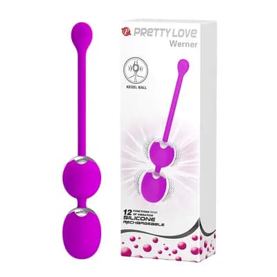 Вагинальные шарики с вибрацией PRETTY LOVE Werner, фиолетовые