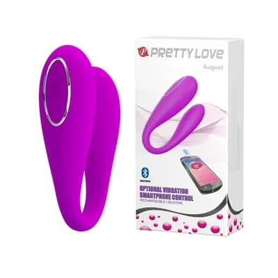 Вібратор для пар PRETTY LOVE August, C-подібний, рожевий