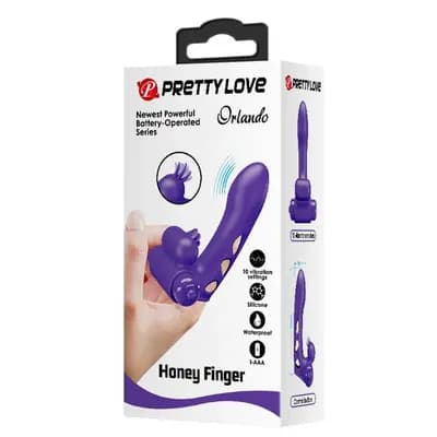 Насадка на палець з вібрацією PRETTY LOVE Orlando Finger, фіолетова
