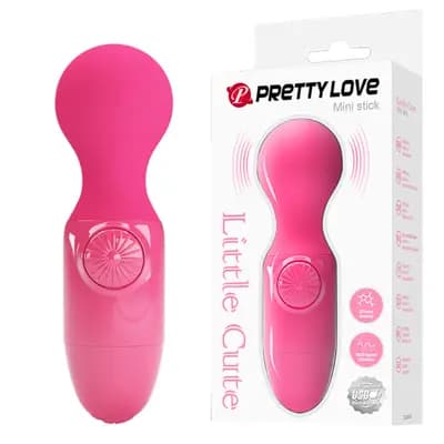 Вібромасажер PRETTY LOVE Mini Stick, силіконовий, рожевий, 12 см