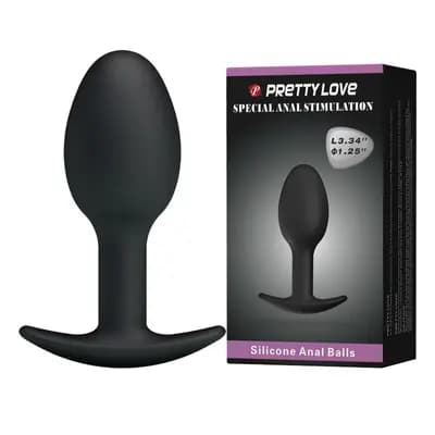 Анальная пробка Pretty Love Heavy Balls, с утяжелённым шариком внутри, 10 см