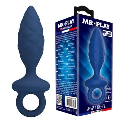 Анальная пробка Pretty Love MR. PLAY Butt Plug with Loop, размер L, 37 мм