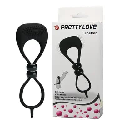 Ерекційна вібропетля PRETTY LOVE Locker, чорна