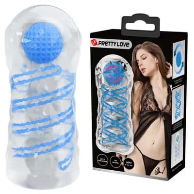 Мастурбатор PRETTY LOVE Transparent Spiral Masturbator, прозорий