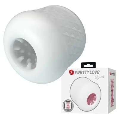 Мастурбатор PRETTY LOVE Crystle, з текстурованим каналом, прозорий