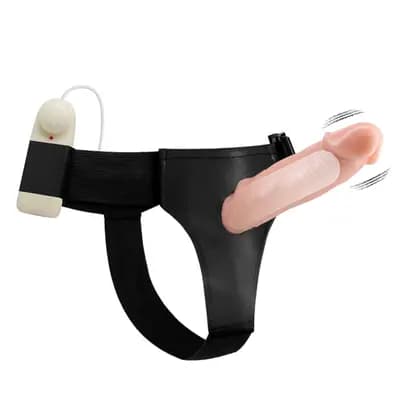 Страпон с вибрацией BAILE Jessica Strap On, реалистичный, телесный, 18,5 см