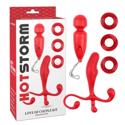 Набір секс-іграшок CHISA Hot Storm Love of Couple Kit, червоний, 5 предметів