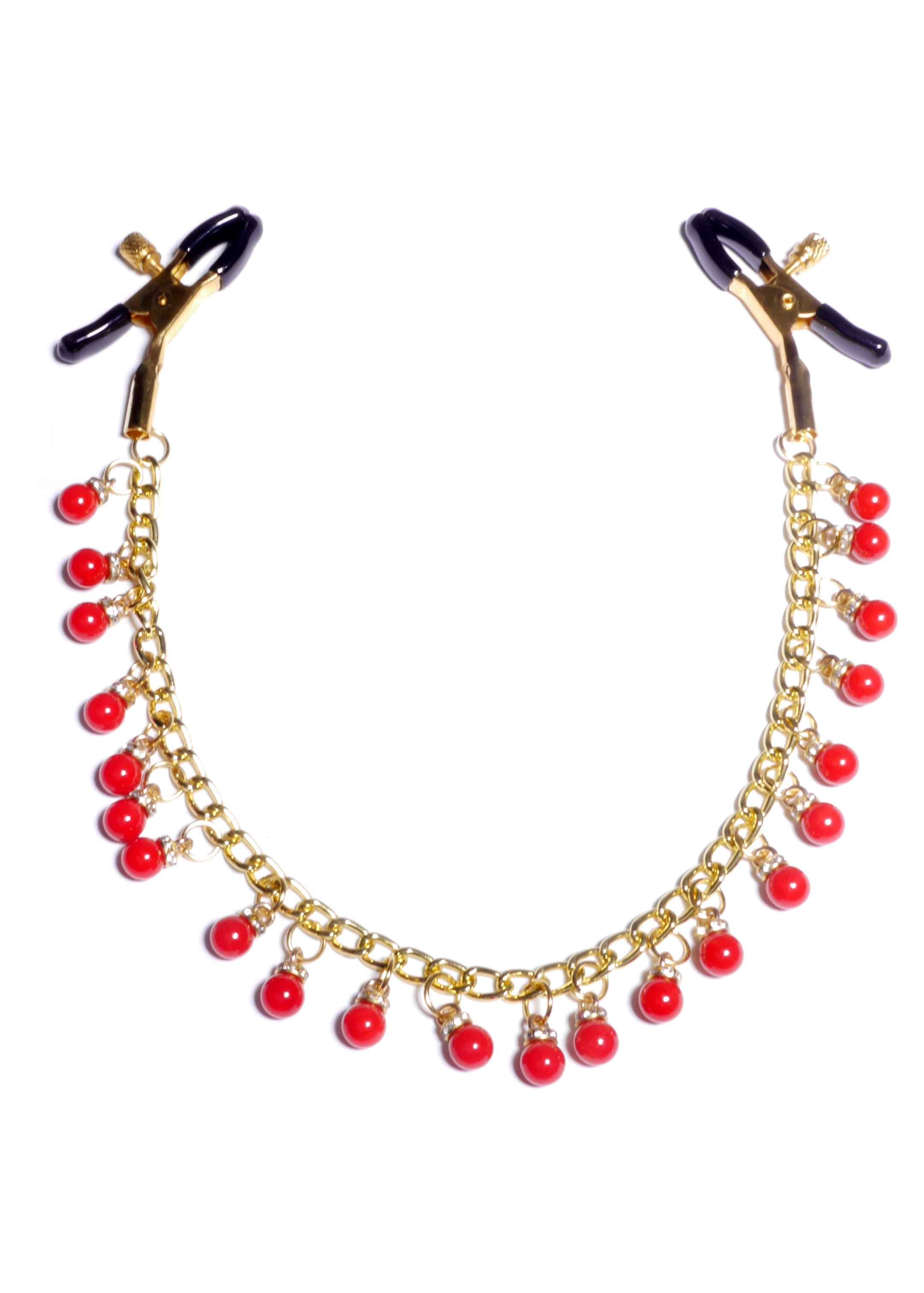 Затискачі для сосків Fetish B - Series Stymulator Exclusive Nipple Clamps No. 15, червоні