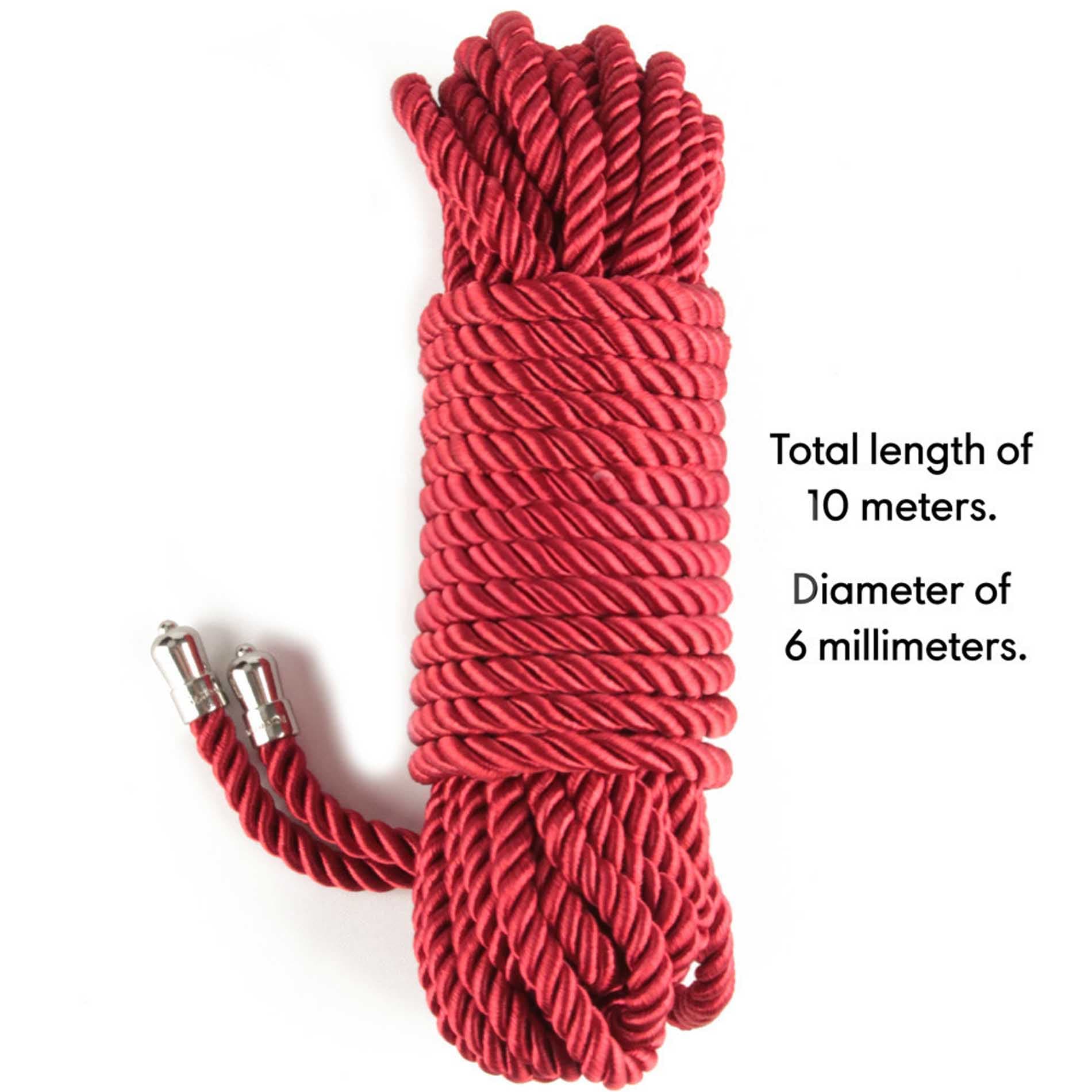 Бондажі фіксатори Rebellion Reign Crimson Silky Bondage Rope 10м