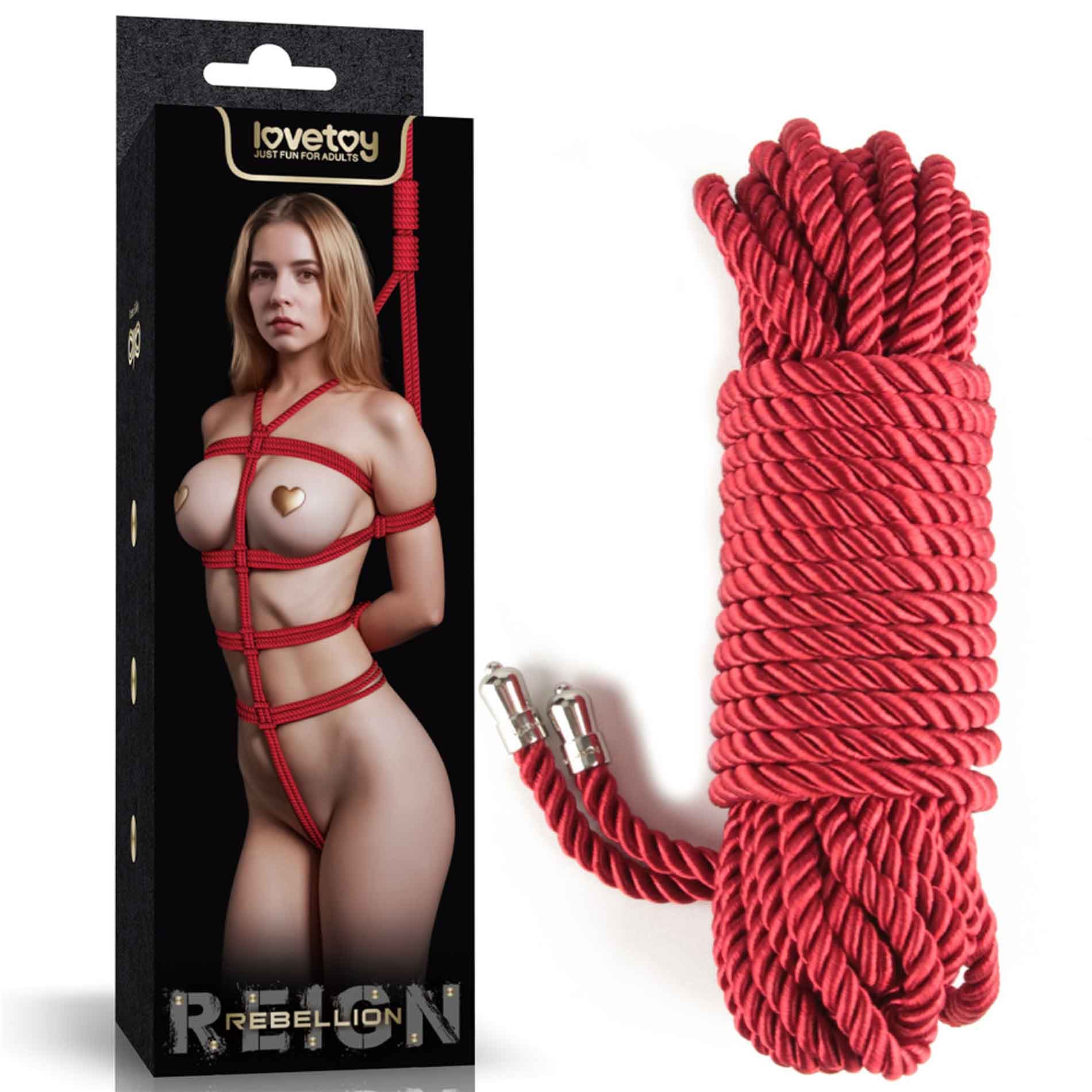Бондажі фіксатори Rebellion Reign Crimson Silky Bondage Rope 10м 8