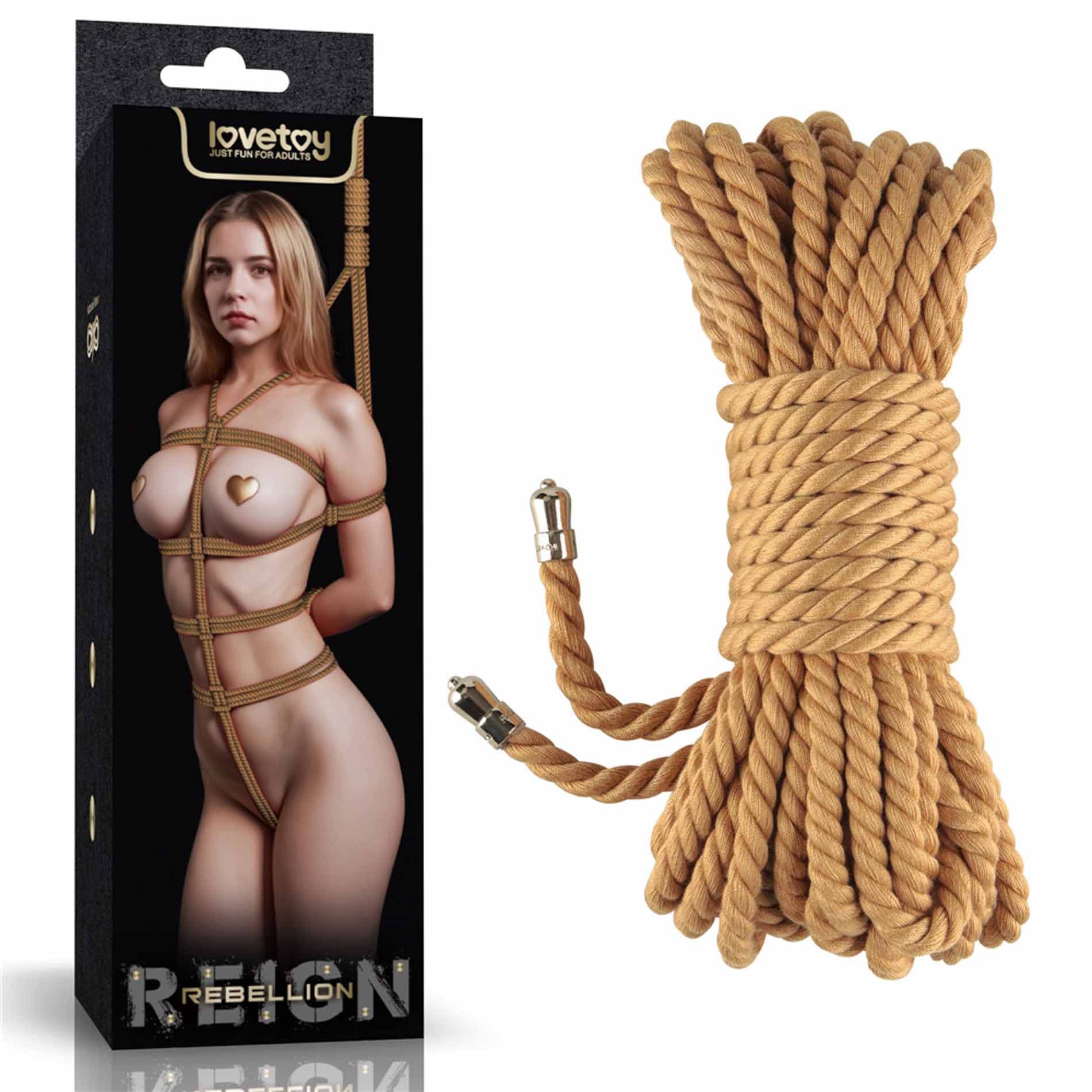 Бондажі фіксатори Rebellion Reign Natural Knot Bondage Rope 10м 8