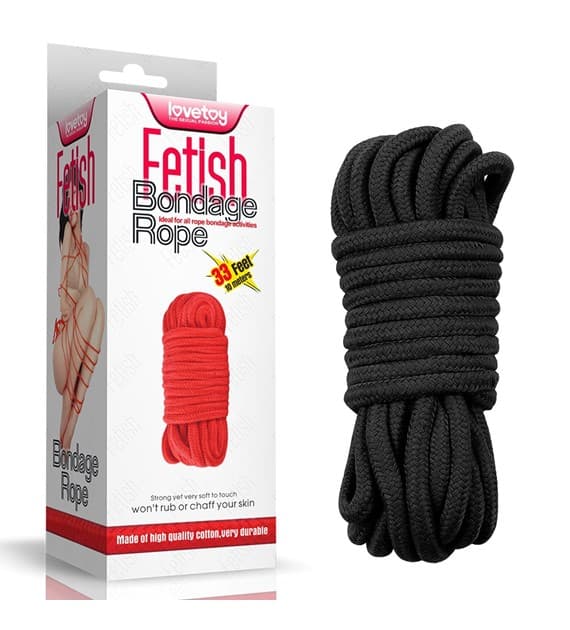 Мотузка чорна 10 meters Fetish Bondage Rope