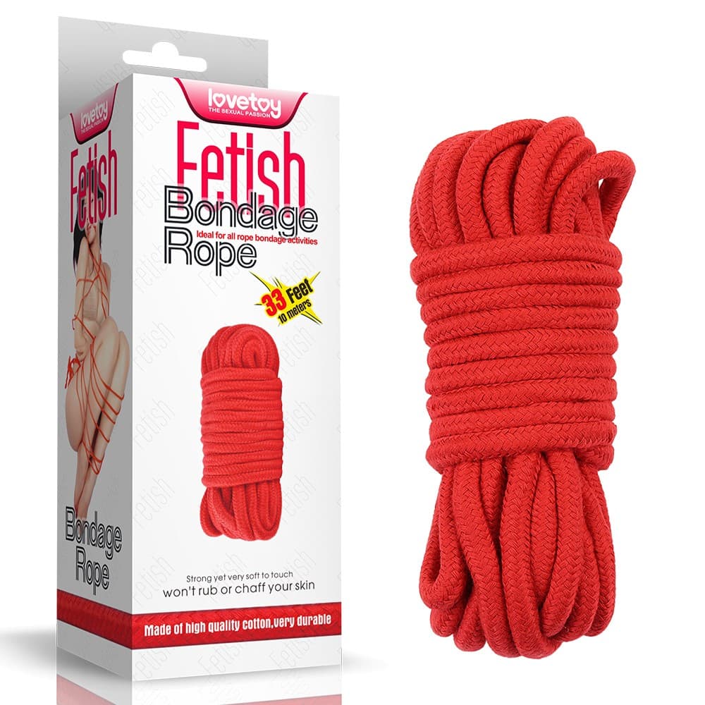 Мотузка Fetish Bondage Rope, червона, 10 м