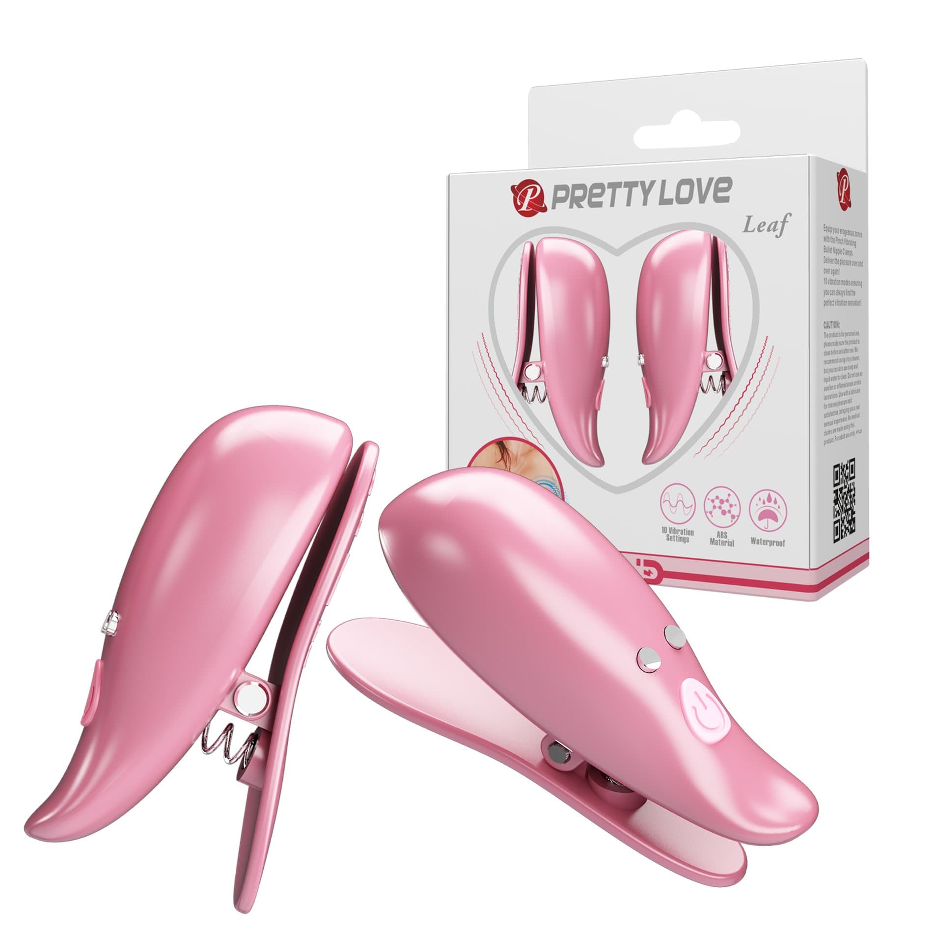 Затискачі для сосків PRETTY LOVE - Leaf, 10 vibration functions